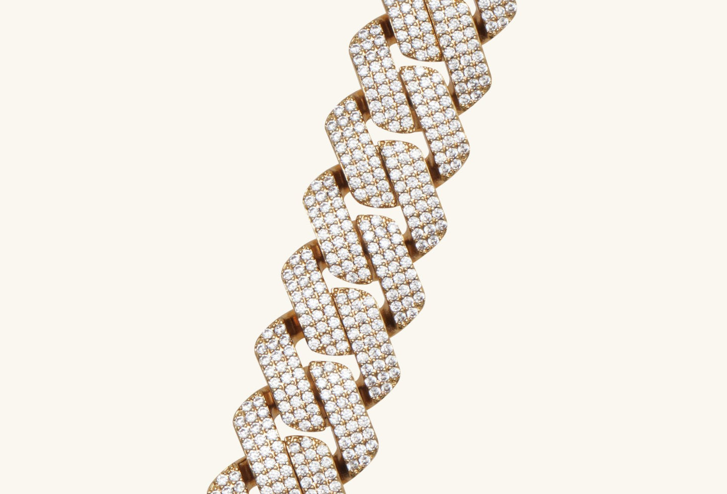 Detailed view of the diamond Cuban chain 14K gold clasp lock