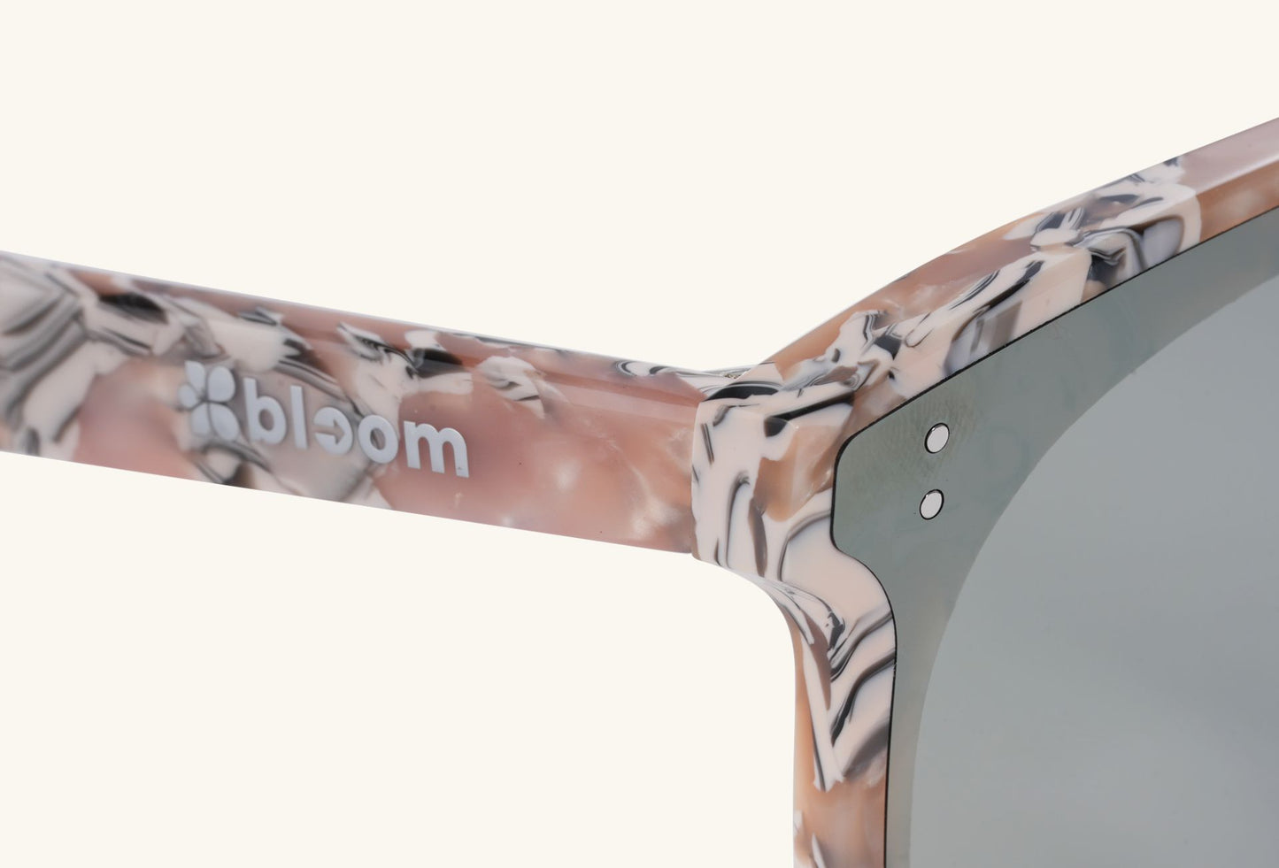BuzzBloom Aerospace-Grade Nylon Multi-Color Large Frame Sunglasses hinge and arm detail