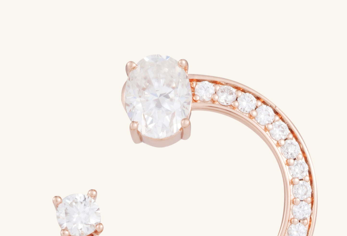 Clasp and fastening detail of BuzzBloom 14K rose gold fashion earrings