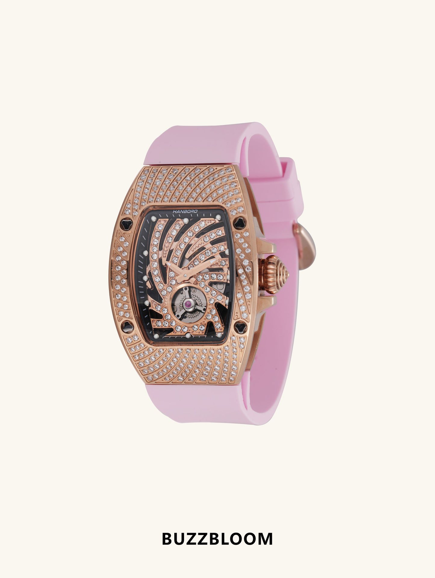 BuzzBloom 304 Stainless Steel Crystal Diamond Quartz Women’s Watch side view