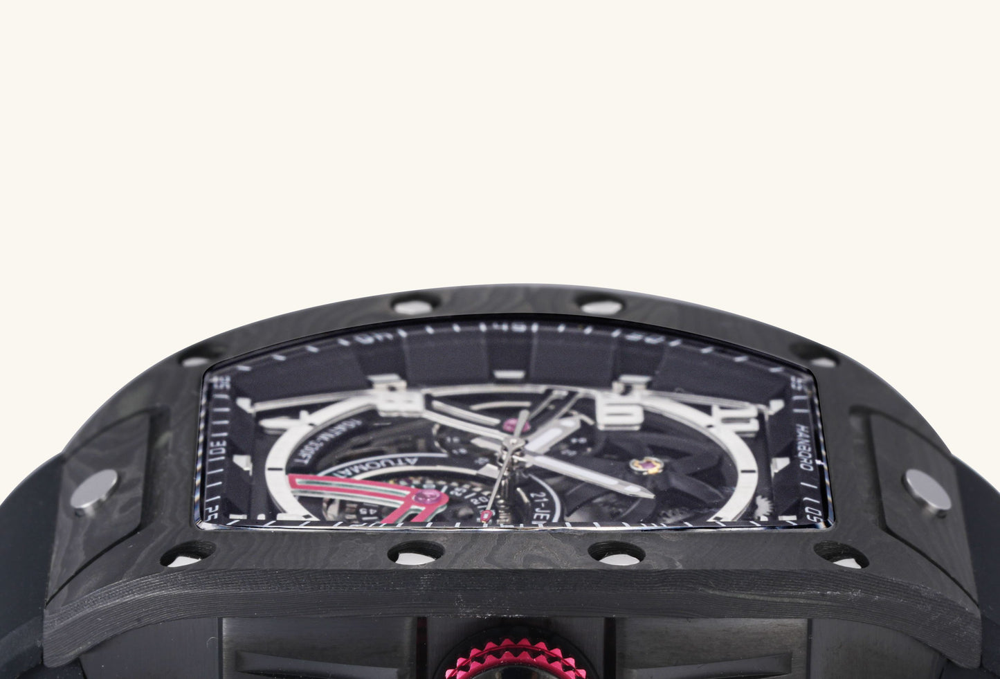 BUZZBLOOM 304 Stainless Steel Sapphire Mechanical Men’s Watch skeleton dial detail