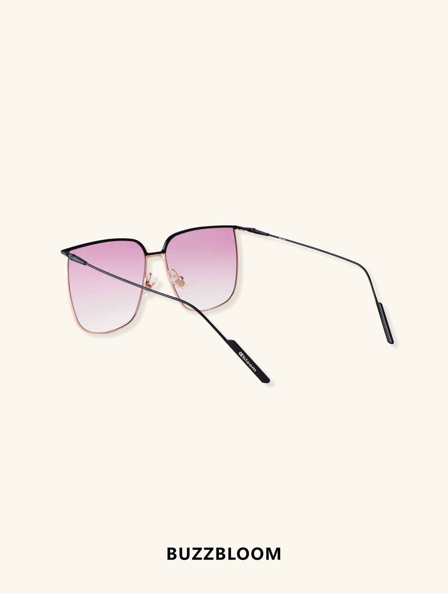 Side view of BUZZBLOOM Aerospace-Grade Nylon Color-Blocked Metal Large Frame Sunglasses