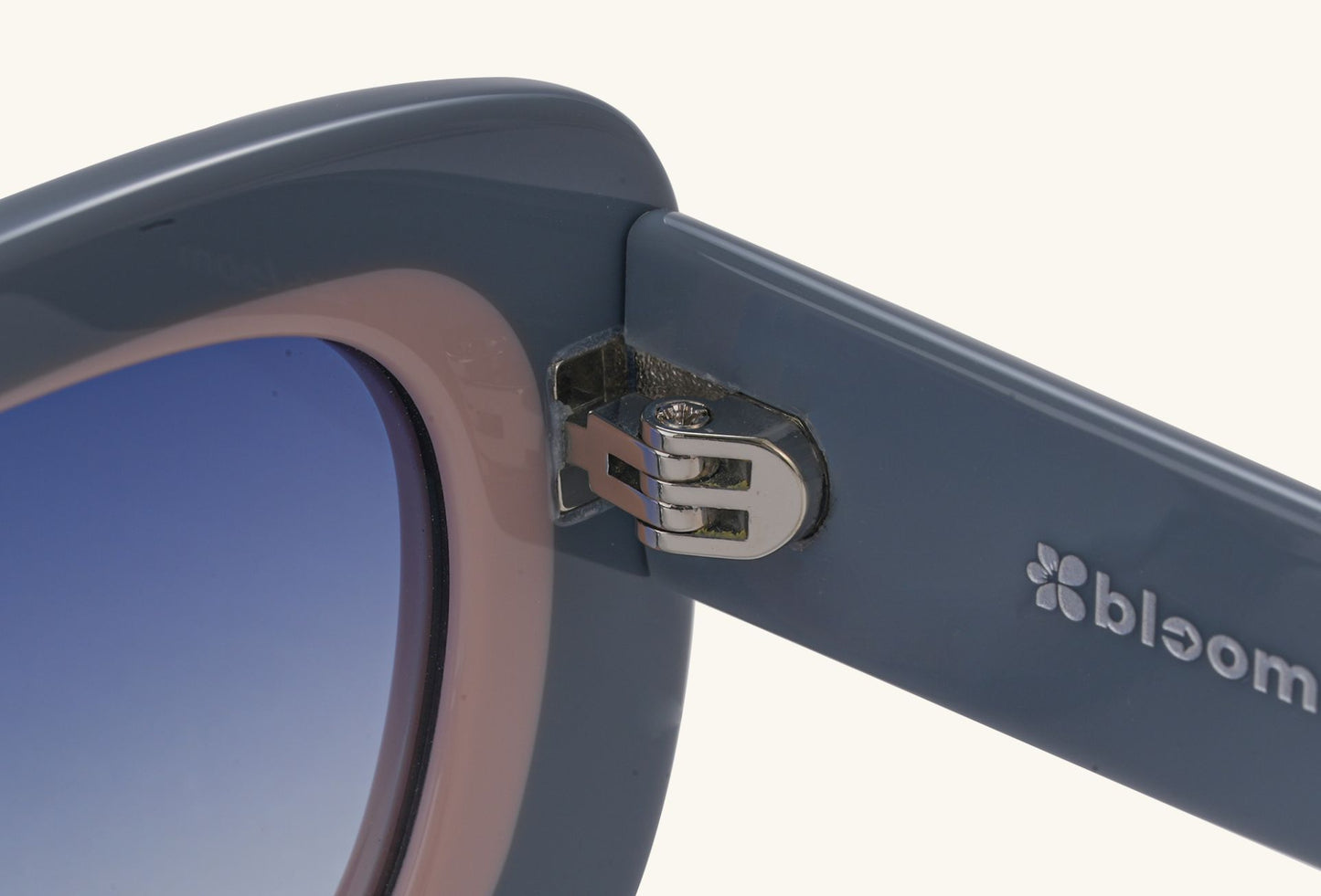 BUZZBLOOM Contrast Color Narrow Frame Sunglasses Temple and Branding Detail
