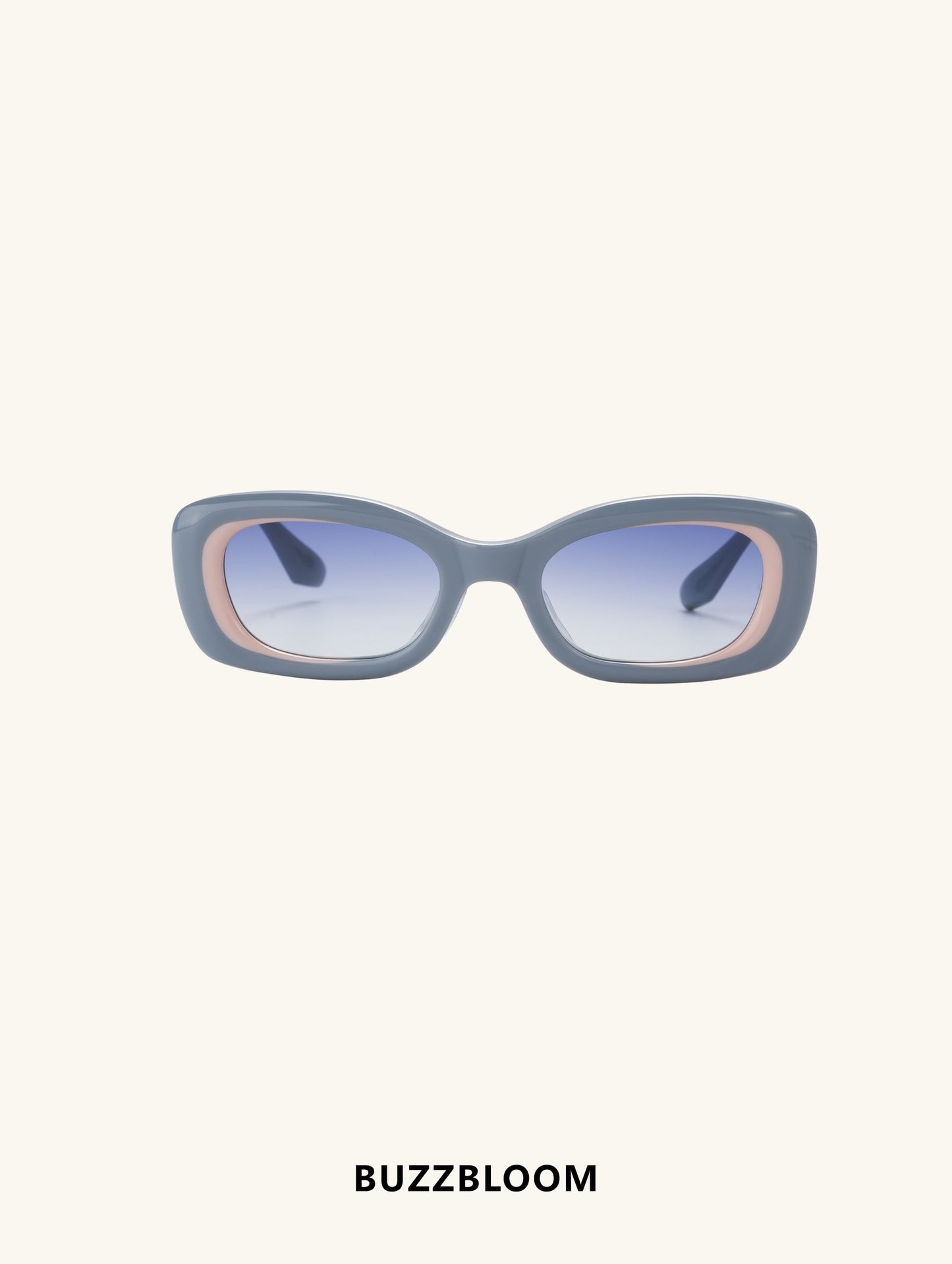 BUZZBLOOM Aerospace-Grade Nylon Contrast Color Narrow Frame Sunglasses – Front View