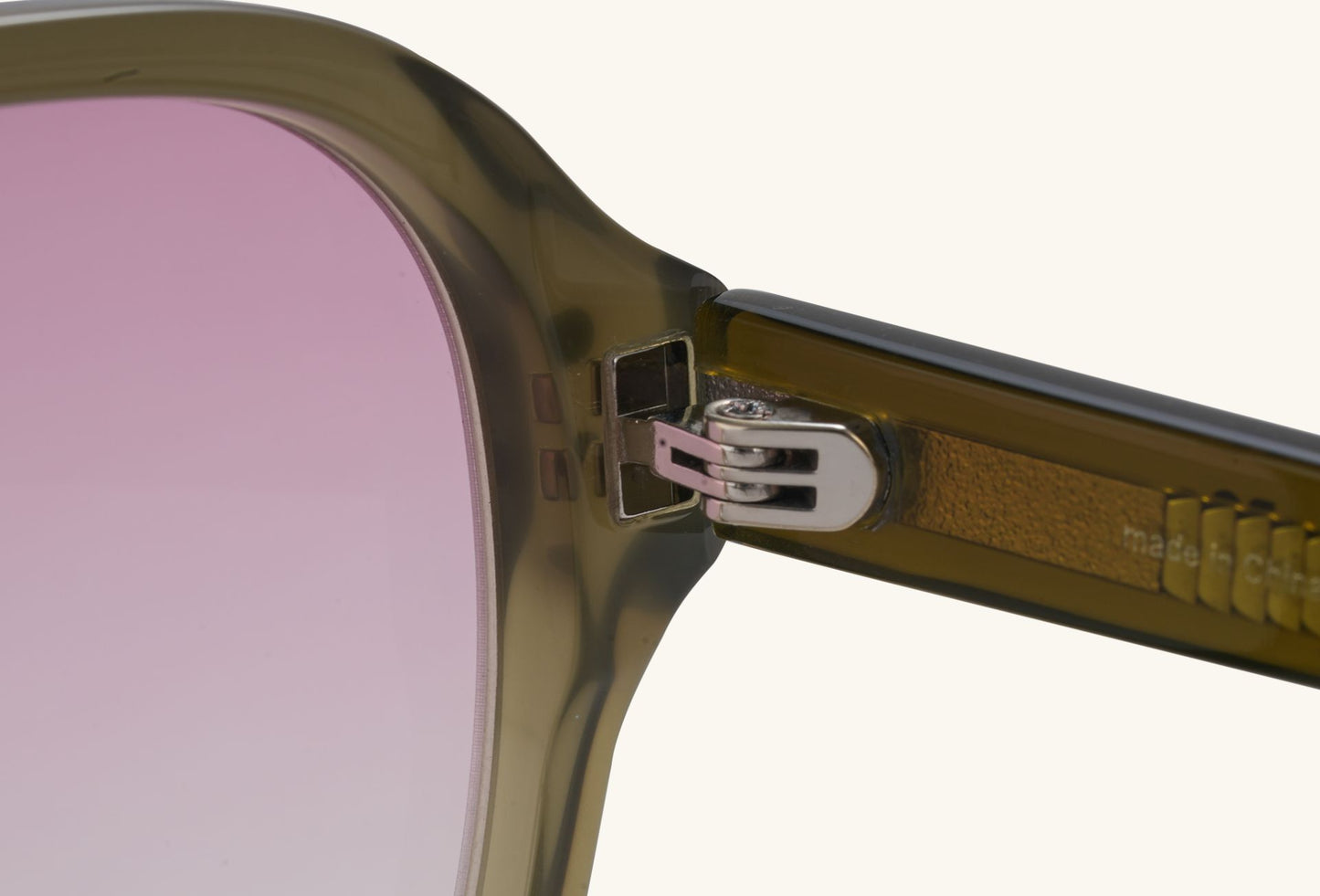 Lens gradient and double-bridge detailing on BuzzBloom Aerospace-Grade Nylon Square Round Sunglasses