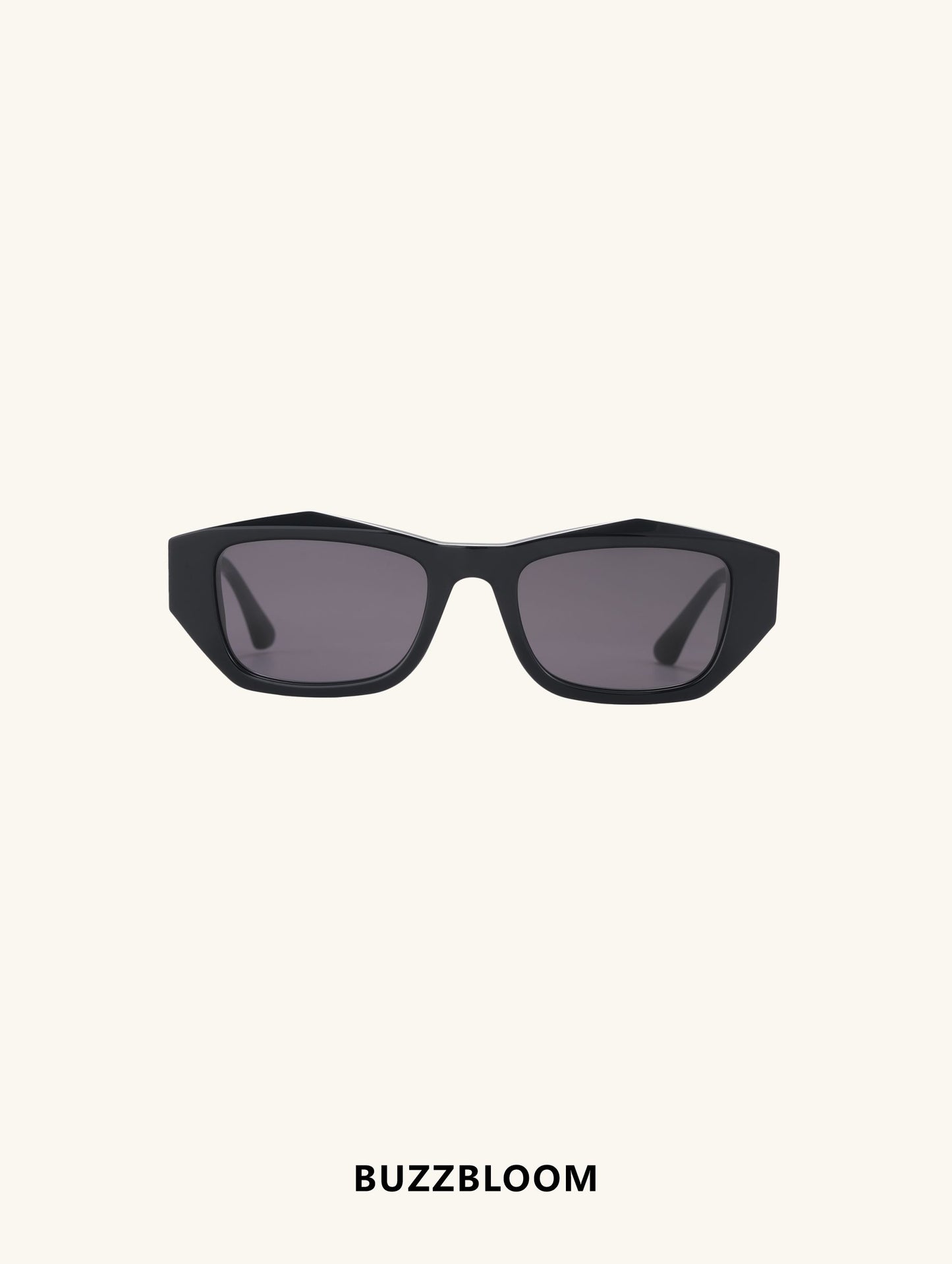 Front view of BuzzBloom Aerospace-Grade Nylon Functional Square Narrow Frame Sunglasses