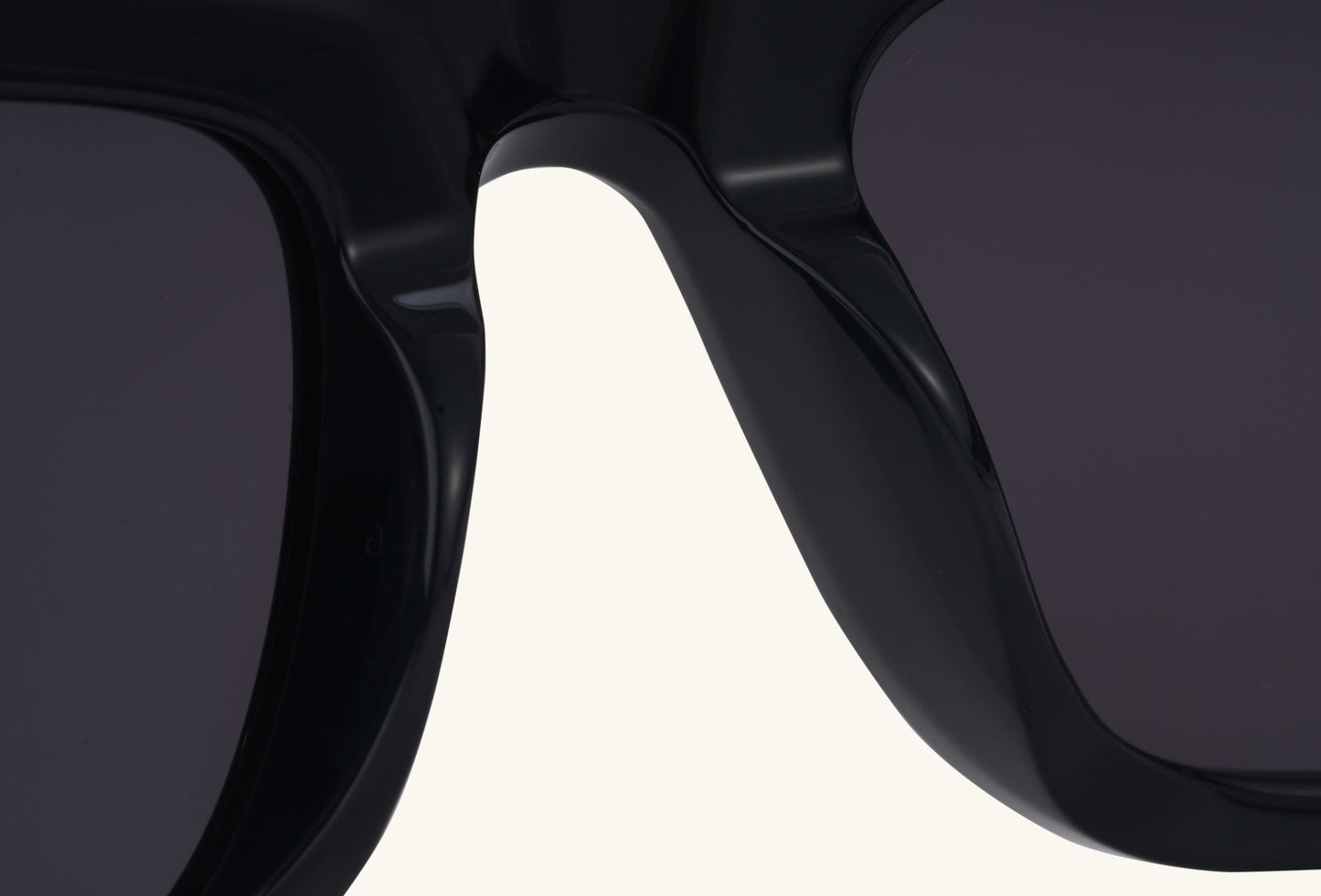 Durable aerospace-grade nylon hinge detail of BuzzBloom Square Narrow Frame Sunglasses