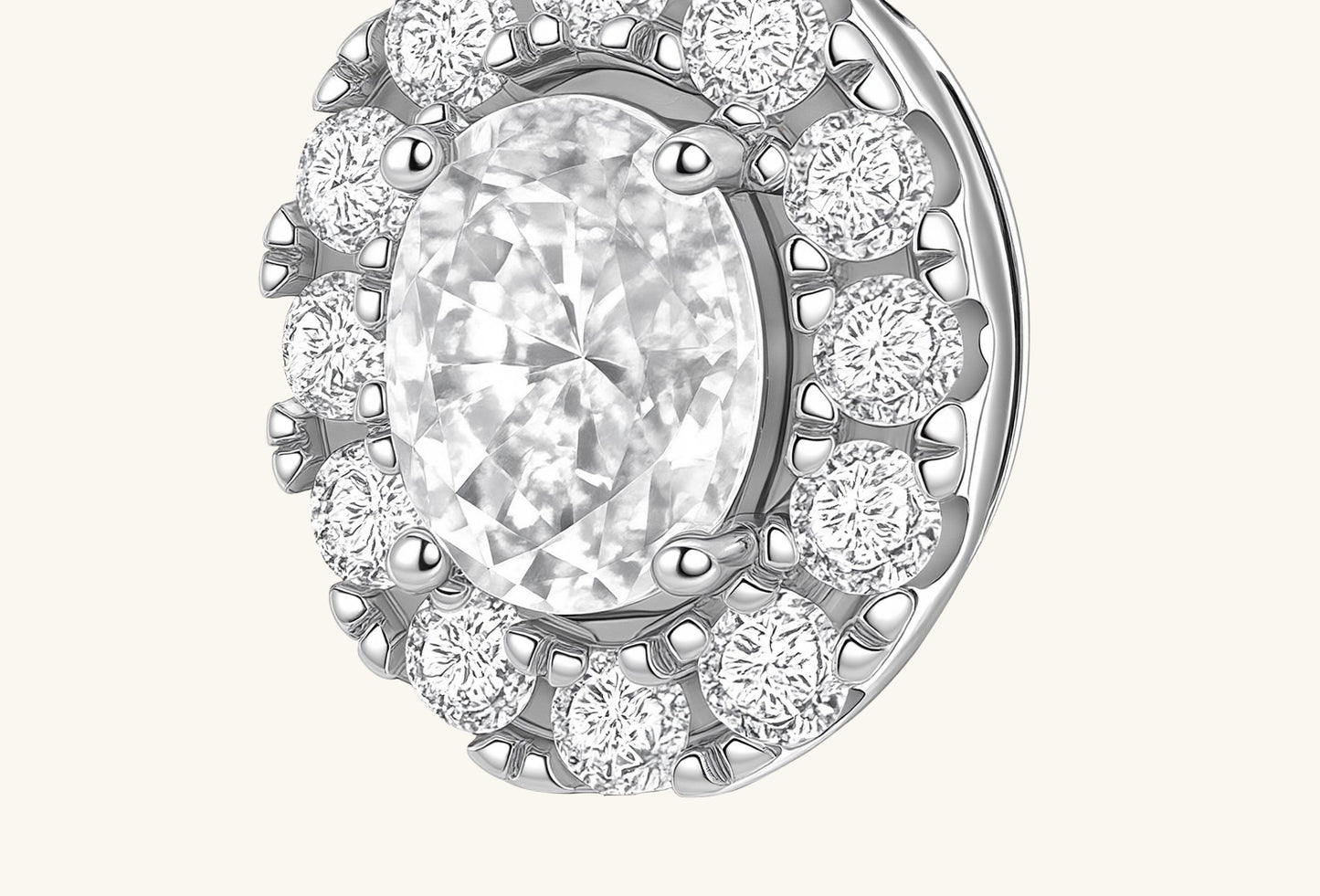Side detail of BUZZBLOOM Classic 14K Round Treasure Earrings showing 14K gold craftsmanship and diamond brilliance.