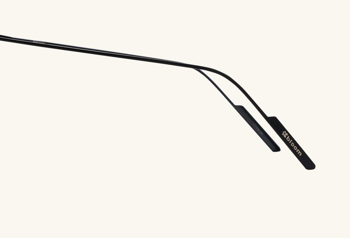 Close-up detail of BUZZBLOOM Aerospace-Grade Nylon Sunglasses metal frame
