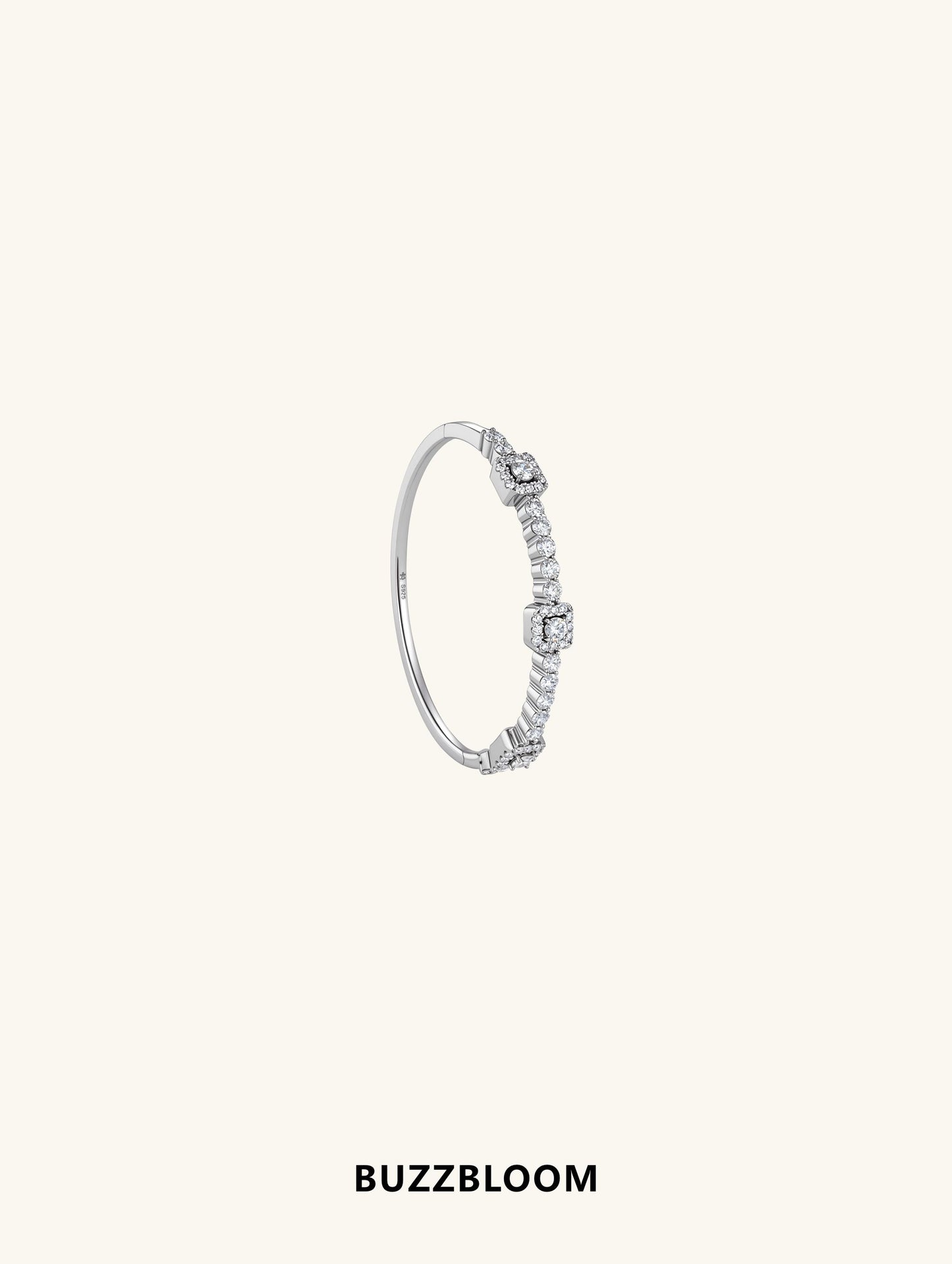 Back view of BuzzBloom diamond tennis bracelet showcasing detailed clasp design