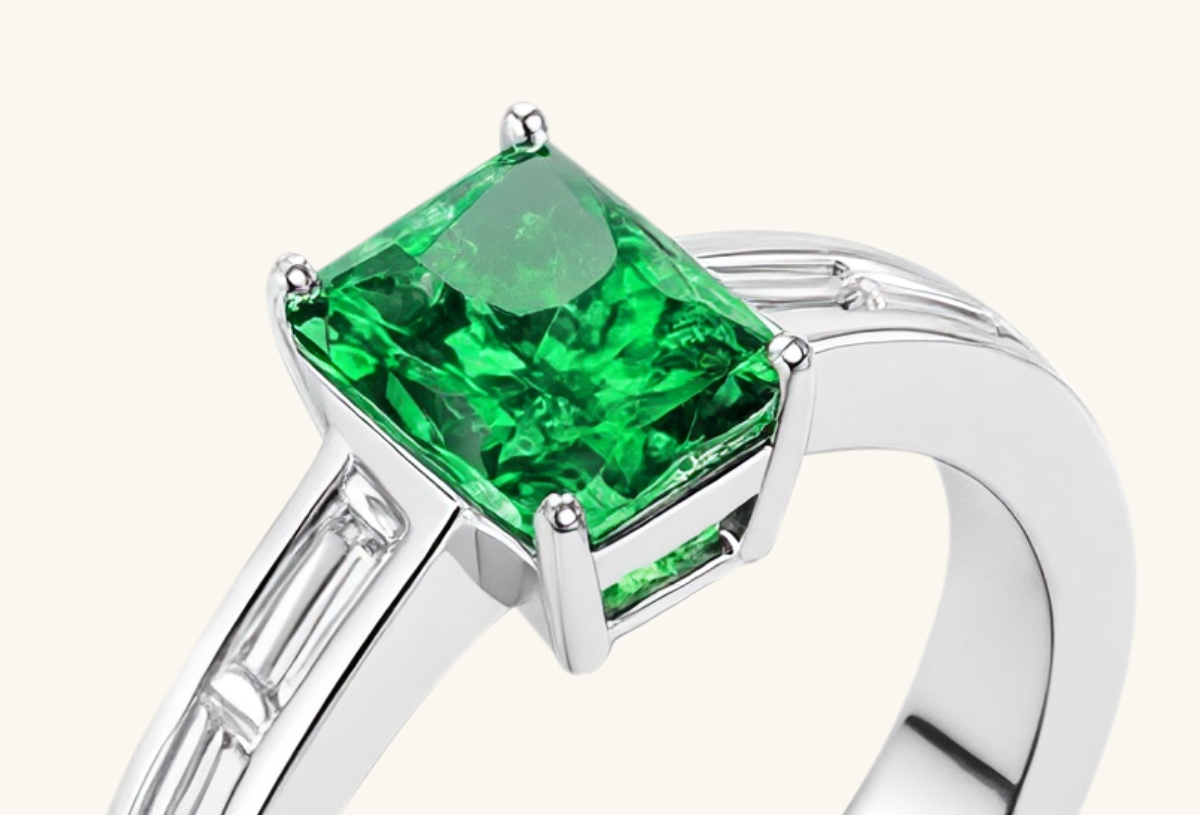 Editorial-style display of BuzzBloom ring in a modern, minimalistic context