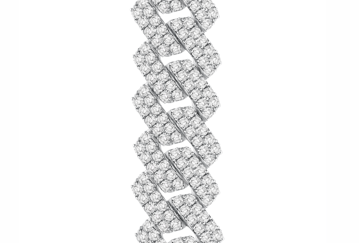 Close-up of clasp and hinge detail on BuzzBloom Cuban link bracelet.