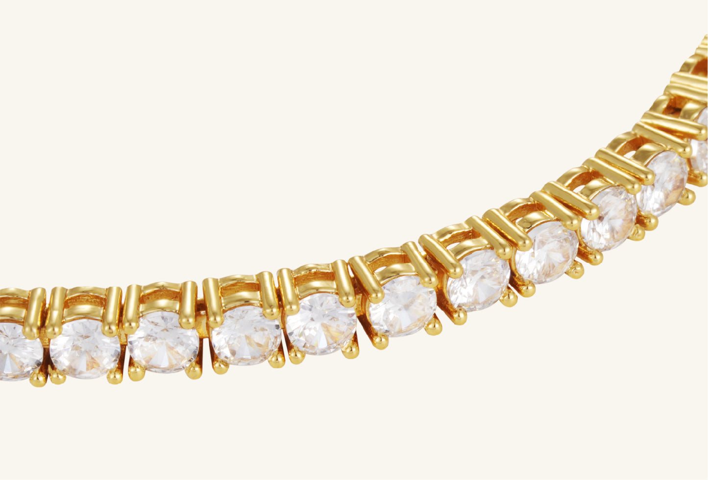 BuzzBloom Radiant Rhythm Gold Tennis Bracelet lock close-up