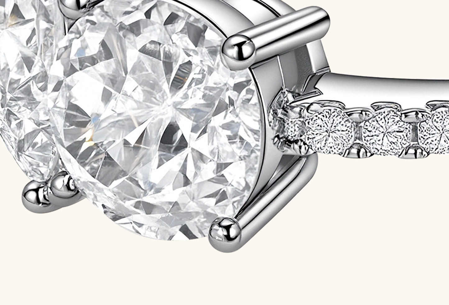 Extreme macro of stone settings in BuzzBloom two-stone ring