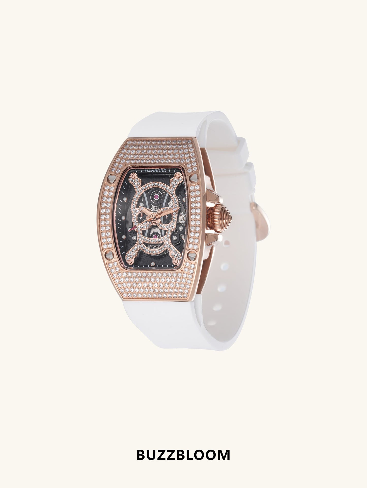 Buzzbloom Skull Diamond Quartz Movement Women's Watch side angle