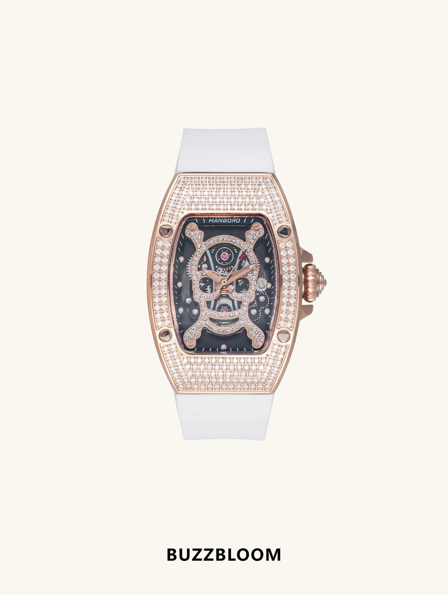 Buzzbloom Skull Diamond Quartz Movement Women's Watch front view