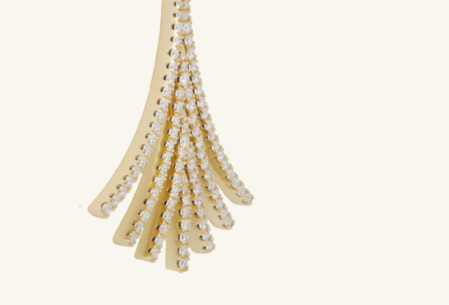 Close-up of BUZZBLOOM Twilight Bloom earring top diamond setting