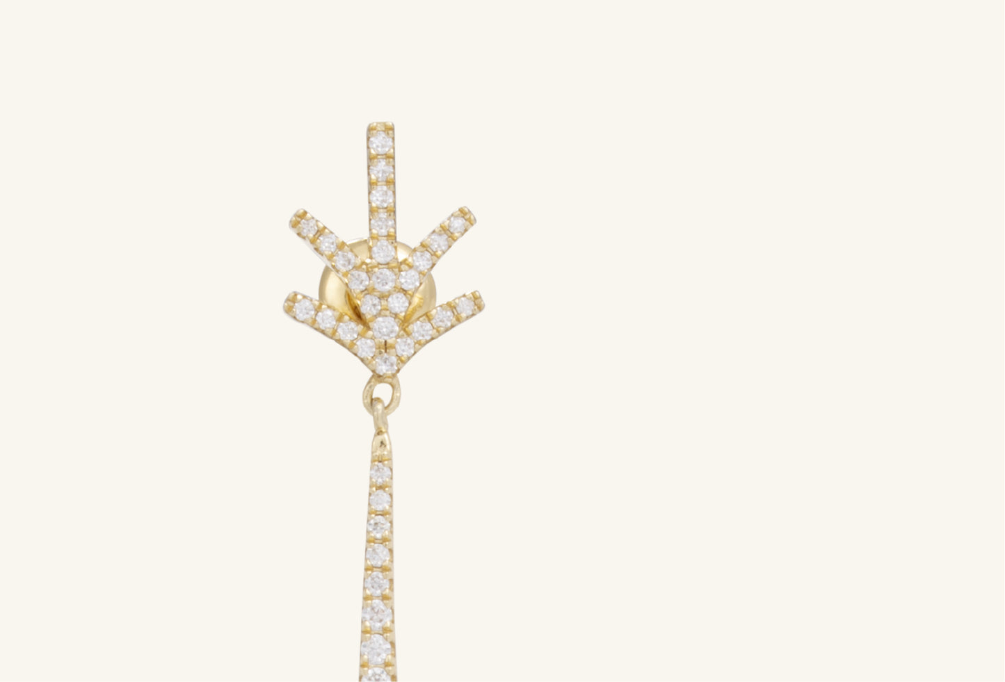 Close-up of BUZZBLOOM Twilight Bloom earring tassel diamond strands