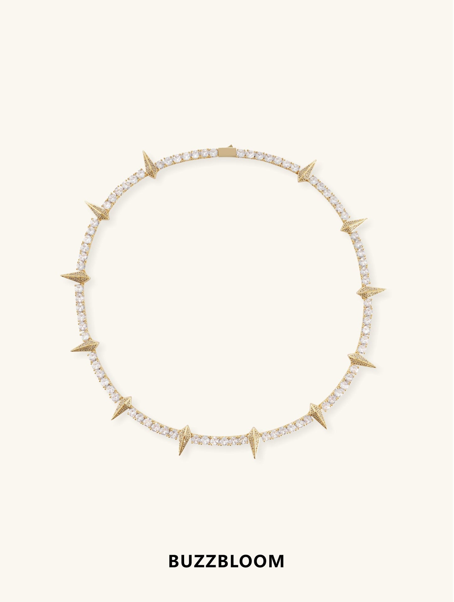 Diamond 14K Panther-Inspired Tennis Chain in yellow gold top view - BUZZBLOOM