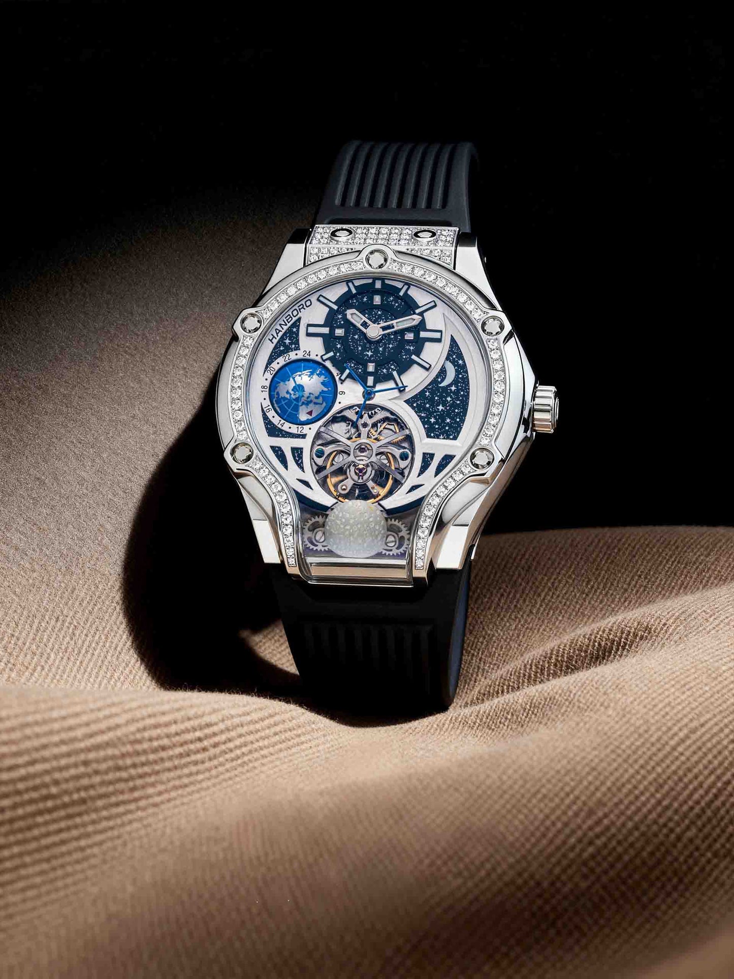 US ethical diamond bezel automatic watch