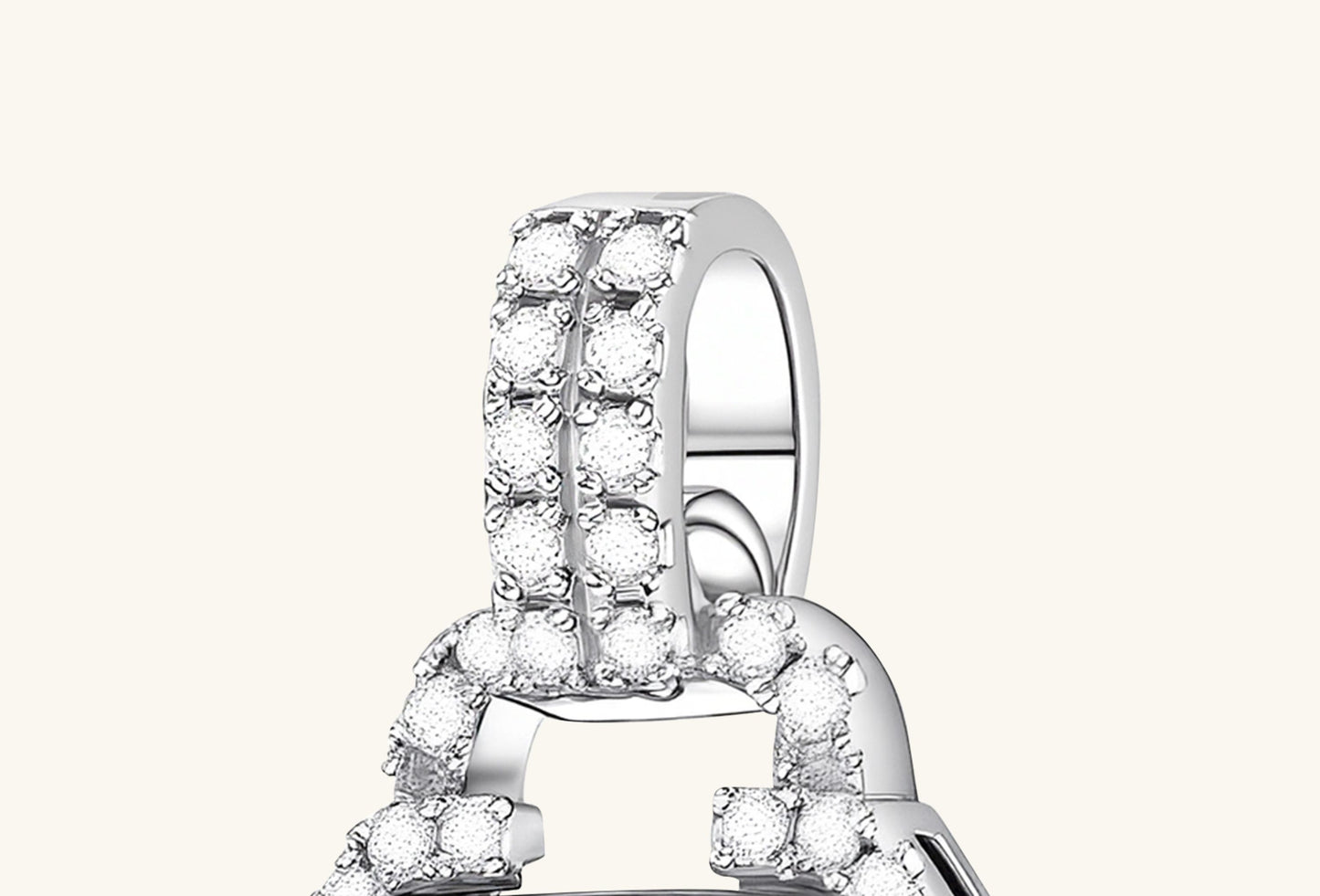 Detailed view of BUZZBLOOM Large Gemstone 14K Pendant chain loop and diamond accents.