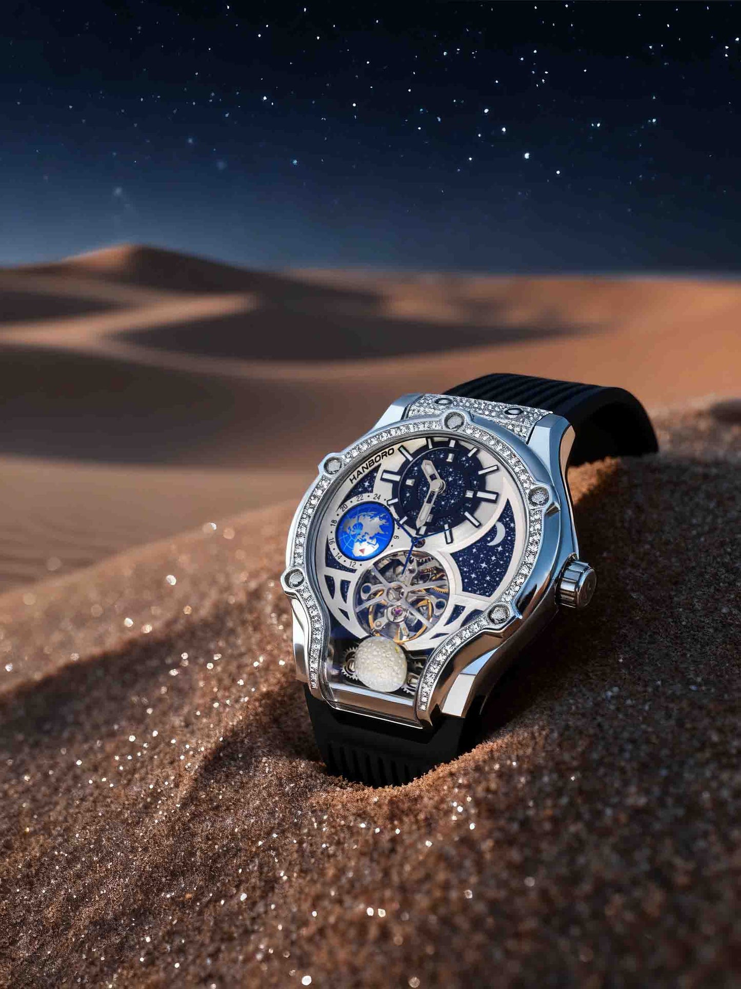 304 stainless steel mechanical watch detail